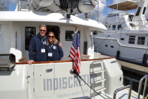 Bob Breen aboard his Nordhavn 43, Indiscretion.